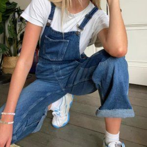 BDG Blue Patch-Knee Denim Overall